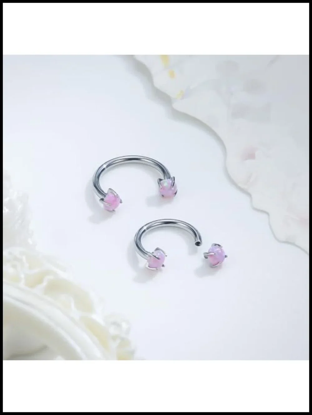 ASTM F136 Titanium Horseshoe Nose Ring 16G Septum Hoop Internally Threaded